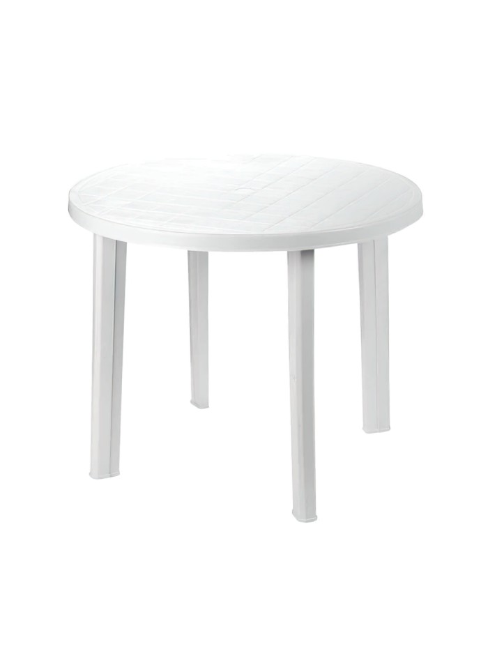 Mesa Resina Blanca Diametro 90 cm.