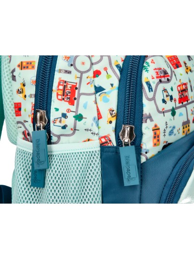 Cartera escolar liderpapel moc hila multibolsillo infantil cars azul 350x110x270 mm