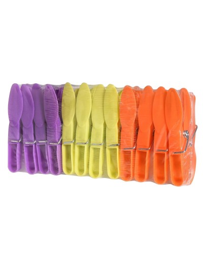 Pinzas Tender Ropa Plastico (Pack 24 Piezas)