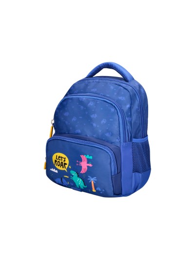 Cartera escolar liderpapel moc hila multibolsillo infantil dino azul 350x110x270 mm
