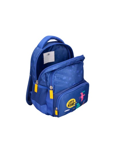 Cartera escolar liderpapel moc hila multibolsillo infantil dino azul 350x110x270 mm