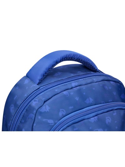 Cartera escolar liderpapel moc hila multibolsillo infantil dino azul 350x110x270 mm