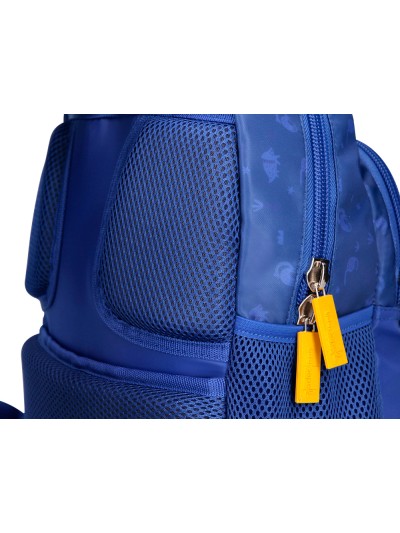 Cartera escolar liderpapel moc hila multibolsillo infantil dino azul 350x110x270 mm