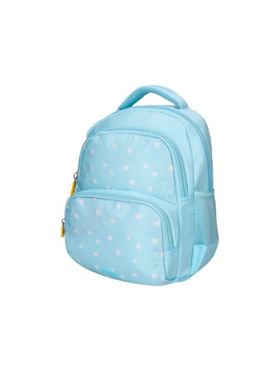 Cartera escolar liderpapel moc hila multibolsillo infantil flowers azul 350x110x270 mm
