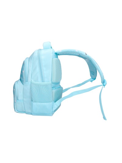 Cartera escolar liderpapel moc hila multibolsillo infantil flowers azul 350x110x270 mm