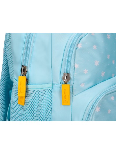 Cartera escolar liderpapel moc hila multibolsillo infantil flowers azul 350x110x270 mm