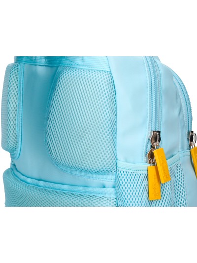 Cartera escolar liderpapel moc hila multibolsillo infantil flowers azul 350x110x270 mm