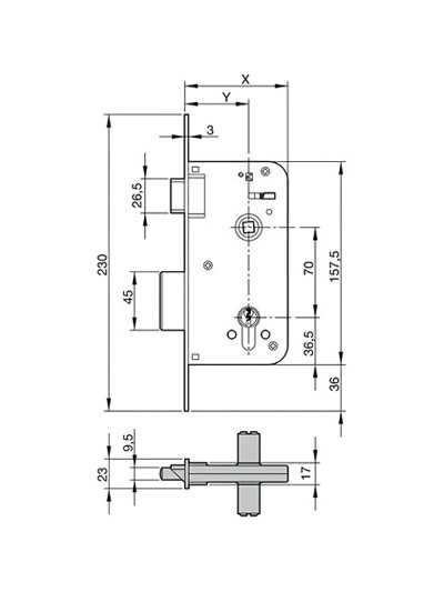 Cerradura Yale  700-hl/80x50