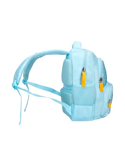 Cartera escolar liderpapel moc hila multibolsillo infantil flowers azul 350x110x270 mm