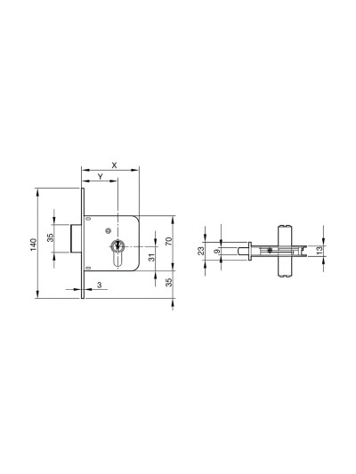 Cerradura Yale  601-hn/60x35