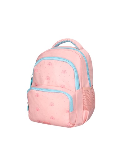 Cartera escolar liderpapel moc hila multibolsillo infantil rainbows rosa 350x110x270 mm