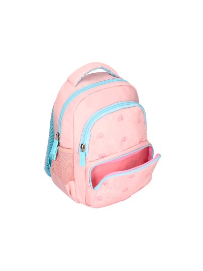 Cartera escolar liderpapel moc hila multibolsillo infantil rainbows rosa 350x110x270 mm
