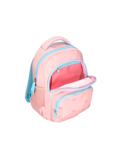 Cartera escolar liderpapel moc hila multibolsillo infantil rainbows rosa 350x110x270 mm