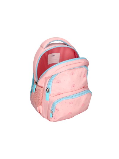 Cartera escolar liderpapel moc hila multibolsillo infantil rainbows rosa 350x110x270 mm