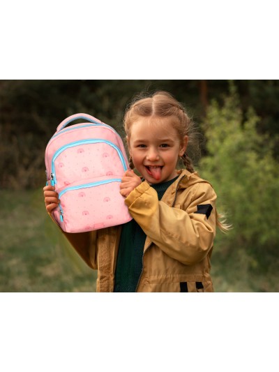 Cartera escolar liderpapel moc hila multibolsillo infantil rainbows rosa 350x110x270 mm