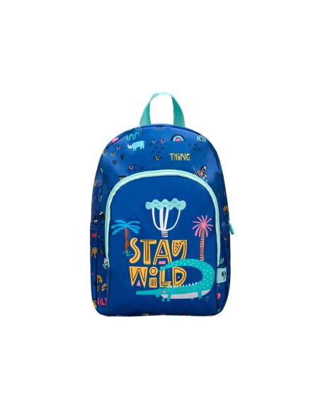Cartera escolar liderpapel moc hila infantil safari diseño cocodrilo azul marino 330x100x250 mm