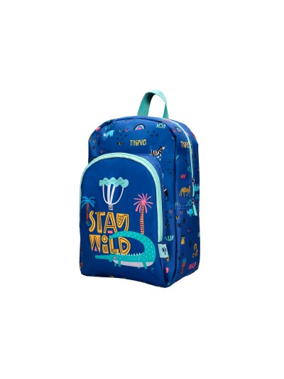 Cartera escolar liderpapel moc hila infantil safari diseño cocodrilo azul marino 330x100x250 mm
