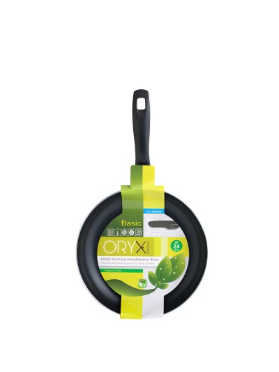 Oryx Sartén Aluminio Antiadherente Basic, Alta Resistencia, Apta Inducción, Libre PFOA, Diámetro 24 cm, Espesor 3 mm.