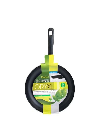 Oryx Sartén Aluminio Antiadherente Basic, Alta Resistencia, Apta Inducción, Libre PFOA, Diámetro 26 cm, Espesor 3 mm.
