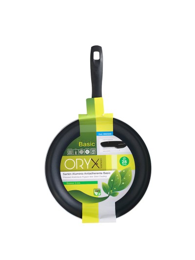 Oryx Sartén Aluminio Antiadherente Basic, Alta Resistencia, Apta Inducción, Libre PFOA, Diámetro 28 cm, Espesor 3 mm.