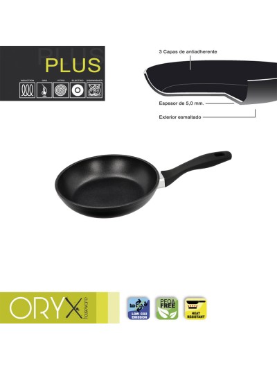 Oryx Sartén Aluminio Antiadherente Plus, Forjada, Apta Inducción, Libre PFOA, Diámetro 18 cm, Espesor 5 mm.