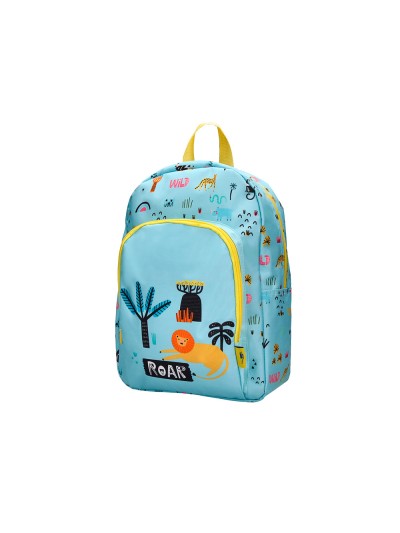 Cartera escolar liderpapel moc hila infantil safari diseño leon azul 330x100x250 mm