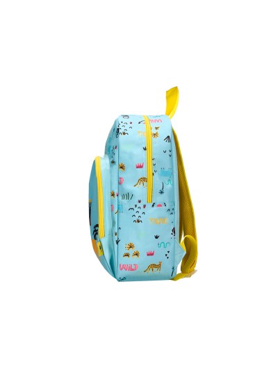 Cartera escolar liderpapel moc hila infantil safari diseño leon azul 330x100x250 mm