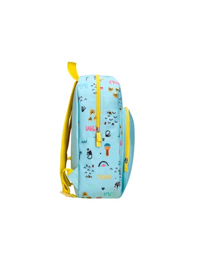 Cartera escolar liderpapel moc hila infantil safari diseño leon azul 330x100x250 mm