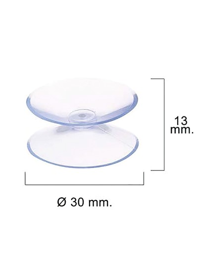 Ventosa Doble Transparente (Bister 4 Piezas)