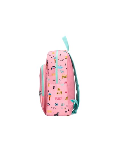Cartera escolar liderpapel moc hila infantil safari diseño cebra rosa 330x100x250 mm