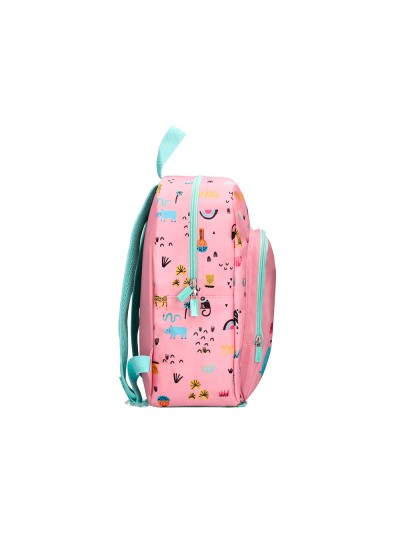 Cartera escolar liderpapel moc hila infantil safari diseño cebra rosa 330x100x250 mm