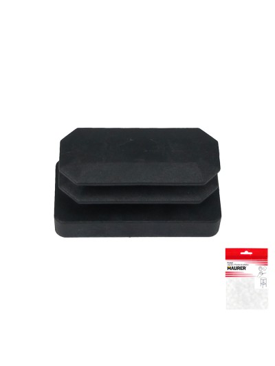 Contera Rectangular Negra 15x30mm. Blister 4 piezas.