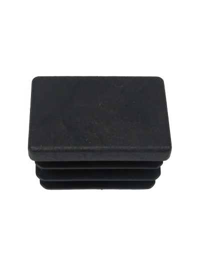 Contera Rectangular Negra 25x35mm. Blister 4 piezas.