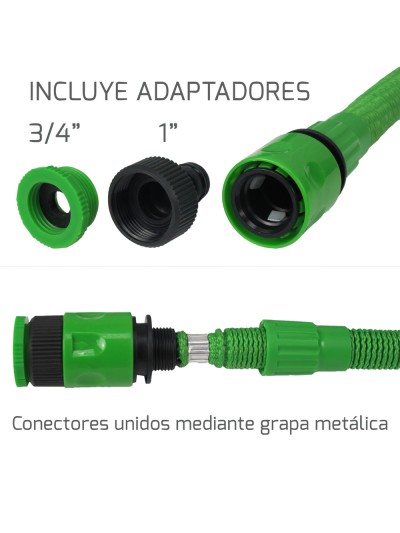 Manguera Extensible Riego Compacto 5 A 15 Metros Con Pistola 7 Posiciones