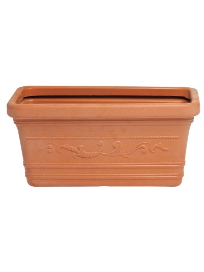 Saturnia Macetero Resina Rectangular, Color Terracota, Resistente, Ideal Exterior, 60x33cm.
