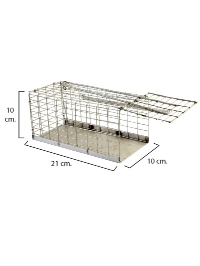 Trampa Ratas Jaula Metal Completa 21x10x10 cm