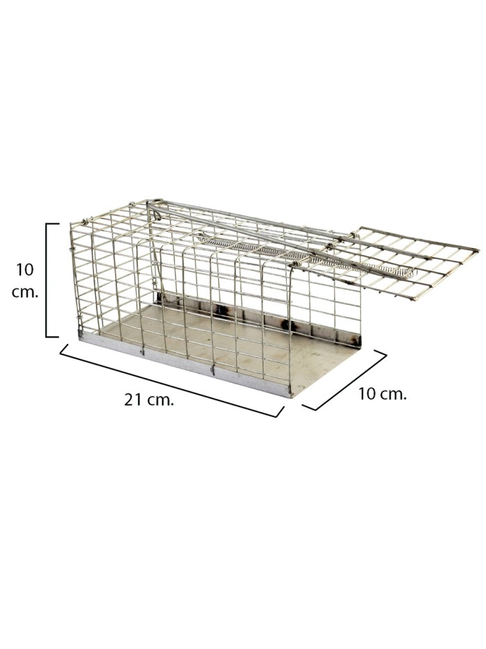 Trampa Ratas Jaula Metal Completa 21x10x10 cm
