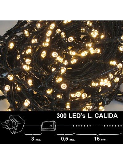 Luces Navidad 300 Leds Luz Calida Interior / exterior (IP44)
