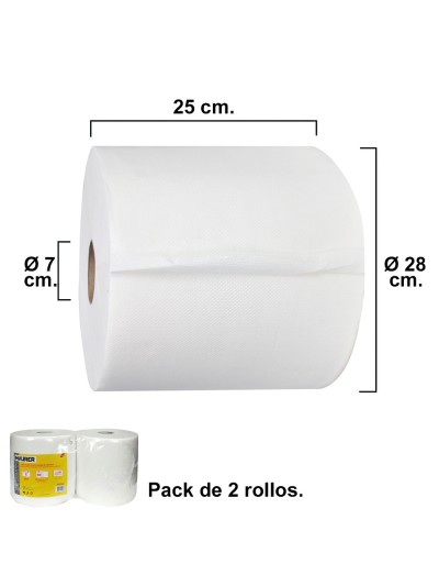 Rollo Papel Secamanos Industrial  800 Servicios Por Rollo (2 Rollos)