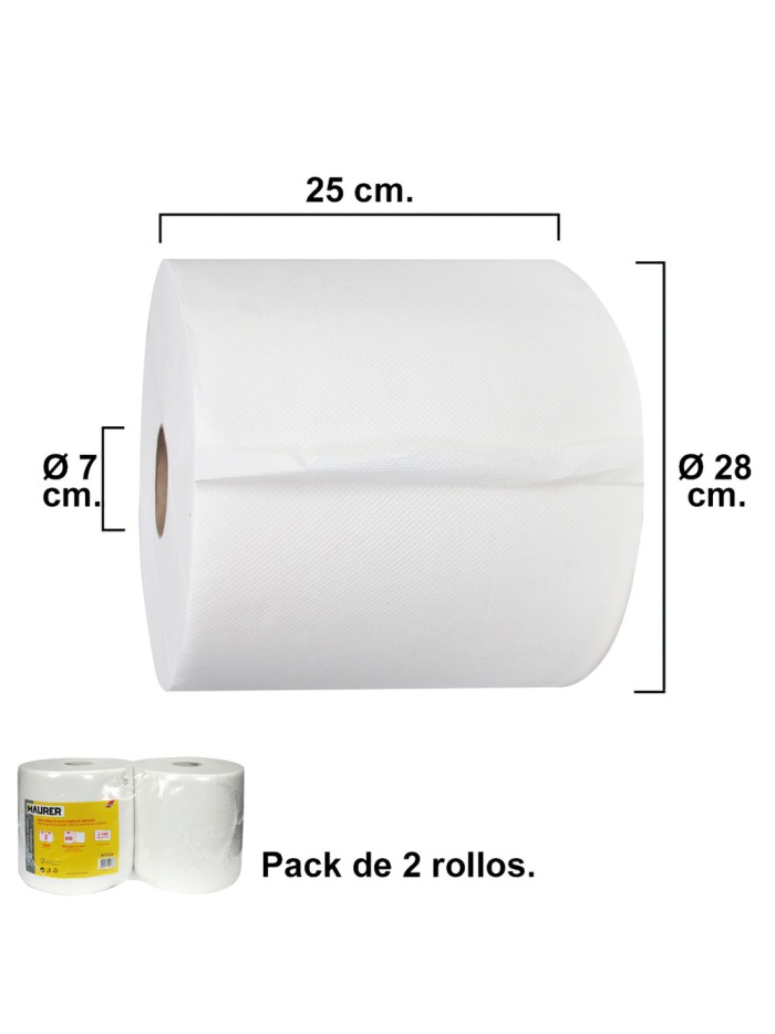 Rollo Papel Secamanos Industrial  800 Servicios Por Rollo (2 Rollos)