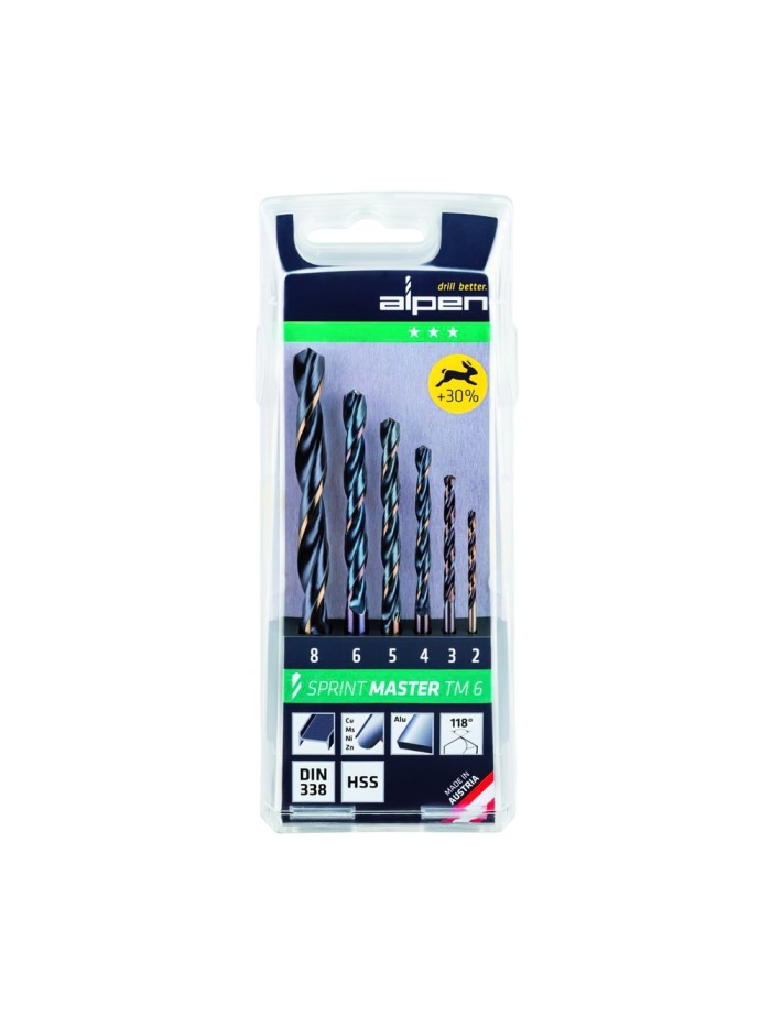 Estuche Brocas Alpen Hss Sprint Master  6 Piezas