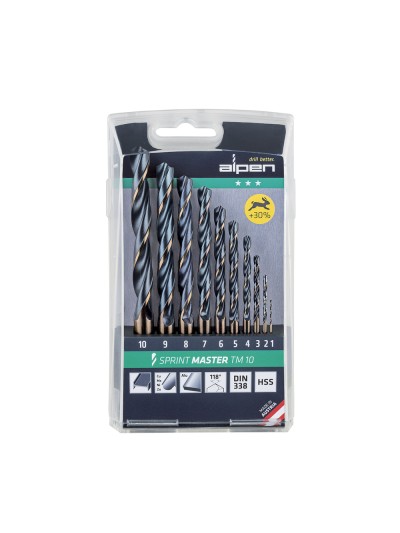 Estuche Brocas Alpen Hss Sprint Master  10 Piezas