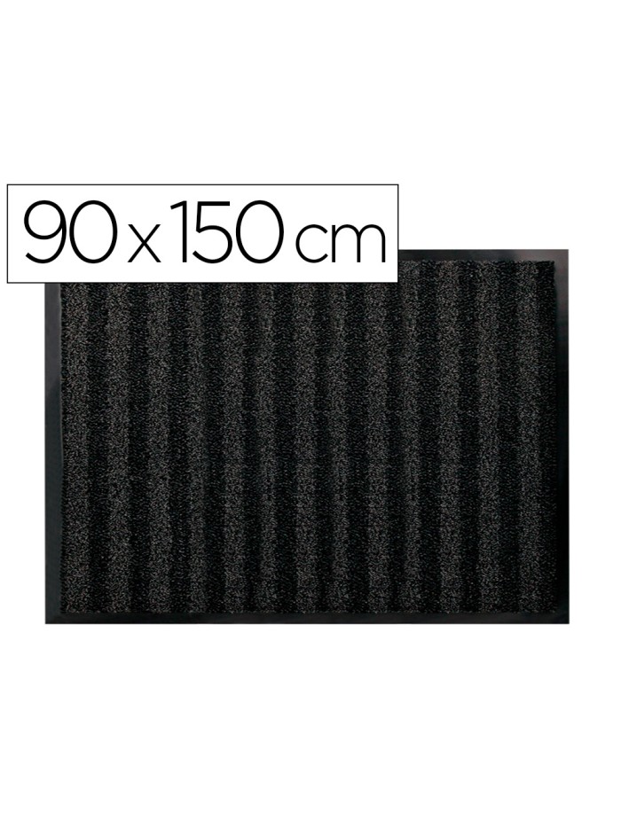 Alfombra para suelo q-connect premium para interiores antideslizante fibra polipropileno y fieltro gris 90x150 cm Alfombra para suelo q-connect premium para interiores antideslizante fibra polipropileno y fieltro gris 90x150 cm
