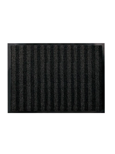 Alfombra para suelo q-connect premium para interiores antideslizante fibra polipropileno y fieltro gris 90x150 cm