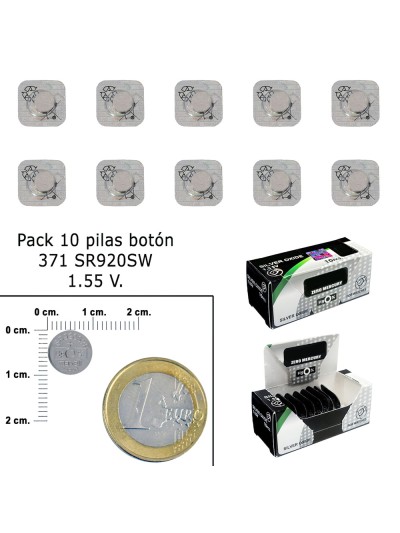 Pila Boton Oxido De Plata 371 / SR920SW (Caja 10 Pilas)