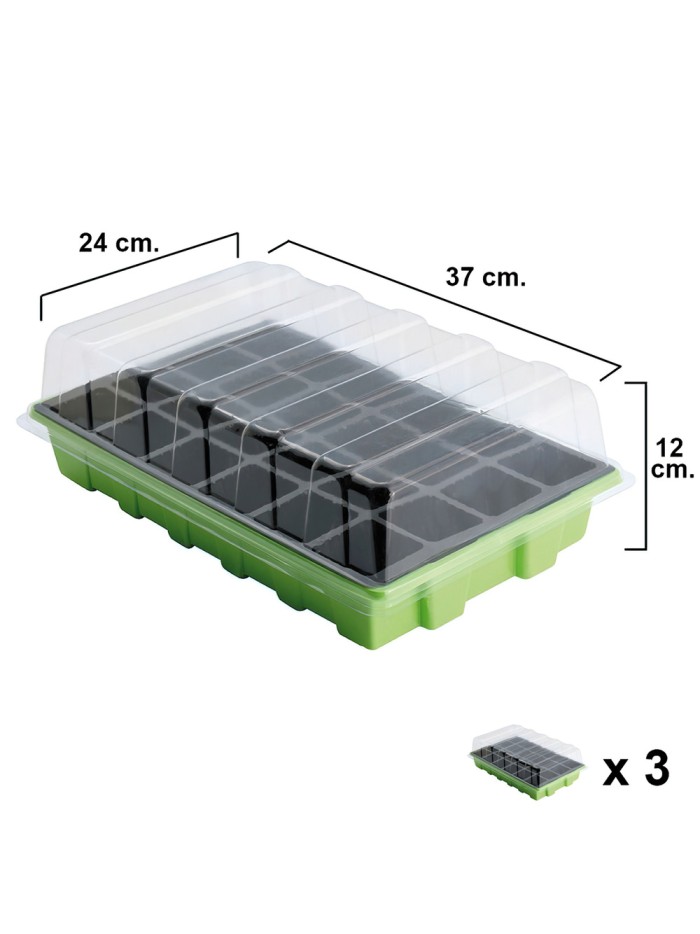 Semillero Germinación Invernadero 24 Compartimentos Con Bandeja Anti Goteo Sets De 3 Piezas Siembra / Germinacion de plantas