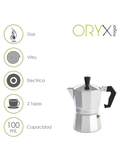 Cafetera Aluminio 2 Tazas (100 ml.) Classic