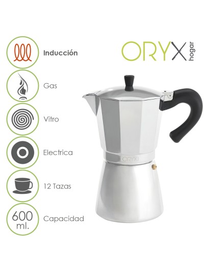 Cafetera Inducción Aluminio  12 Tazas (600 Ml.)