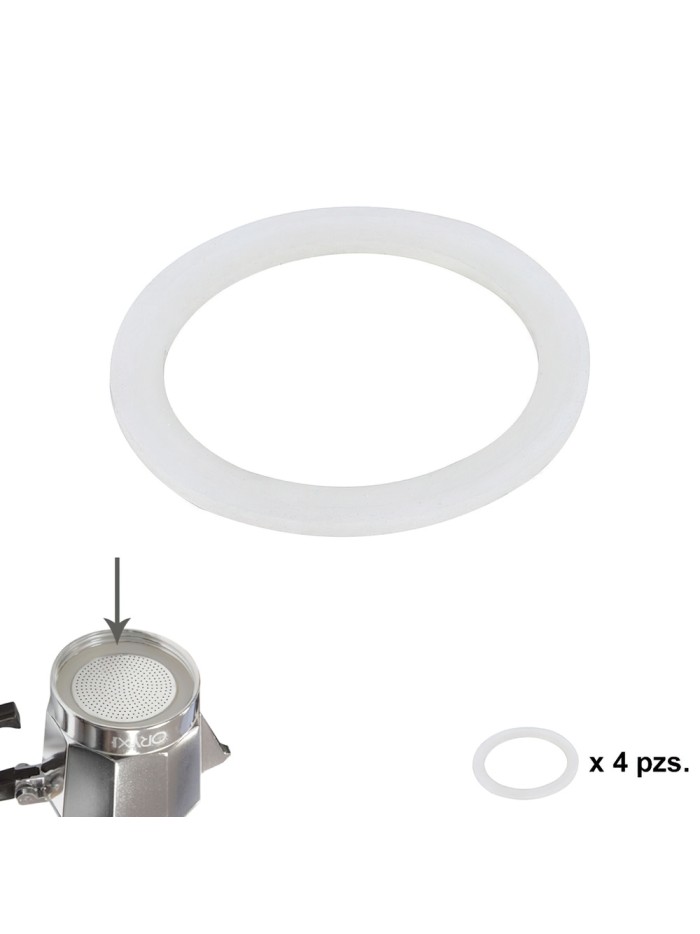 Junta Goma Silicona Cafetera Aluminio Classic / Inducción 3 Tazas (4 Unidades)