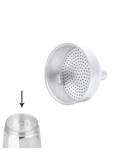 Embudo Cafetera Aluminio Classic / Inducción 3 Tazas